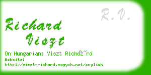 richard viszt business card